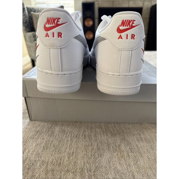 Nike Air Force 1 \'07 White Wolf Grey Picante Red Shoe FD0666-100 Men\'s Size 14 main image 6